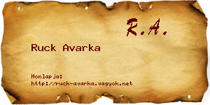 Ruck Avarka névjegykártya